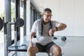 Active senior exercising in a gym Royalty Free Stock Photo