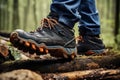 Active hiker exploring nature on a scenic trail, wearing comfortable and durable hiking shoes