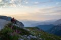 Active hiker woman in Italian Dolomites