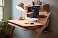 Active Home Office with Standing Desk - AI Generated