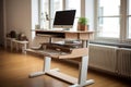 Active Home Office with Standing Desk - AI Generated
