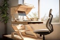 Active Home Office with Standing Desk - AI Generated