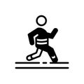 Black solid icon for Active, running and exercise