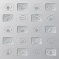 Active/inactive cloud button set Royalty Free Stock Photo