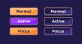 Active and inactive Settings UI elements kit