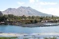 Active Indonesian volcano Batur on the tropical island of Bali. View of great volcano Batur. Beautiful landscape. Royalty Free Stock Photo