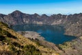 Active Jari Baru Volcano and Lake - Mt.Rinjani,Lombok, Asia Royalty Free Stock Photo