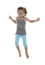 Active Joyful Girl Jumping With Joy Royalty Free Stock Photo