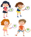 Active Kids Playing Tennis Collection