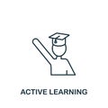 Active Learning icon from life skills collection. Simple line Active Learning icon for templates, web design and infographics