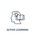 Active Learning icon. Monochrome simple Life Skills icon for templates, web design and infographics