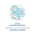 Active learning strategy turquoise concept icon