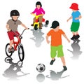 Active leisure with children Royalty Free Stock Photo