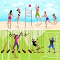 Active Leisure People Composition Royalty Free Stock Photo