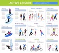 Active Leisure People Infographics Royalty Free Stock Photo