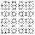 100 active life icons set in simple style Royalty Free Stock Photo