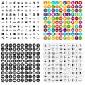 100 active life icons set vector variant Royalty Free Stock Photo