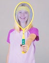 Active lifestyle. Woman hold tennis racket in hand. Tennis club concept. Tennis sport and entertainment. Active leisure