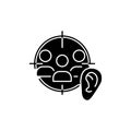 Active listening black glyph icon Royalty Free Stock Photo