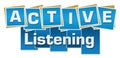 Active Listening Blue Squares Stripes Royalty Free Stock Photo