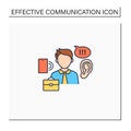 Active listening color icon Royalty Free Stock Photo