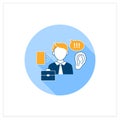 Active listening flat icon Royalty Free Stock Photo