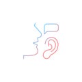 Active listening gradient linear vector icon Royalty Free Stock Photo