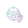 Active listening gradient linear vector icon Royalty Free Stock Photo