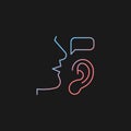 Active listening gradient vector icon for dark theme Royalty Free Stock Photo