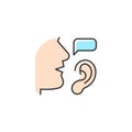 Active listening RGB color icon