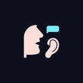 Active listening RGB color icon for dark theme Royalty Free Stock Photo