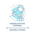 Active listening turquoise concept icon Royalty Free Stock Photo