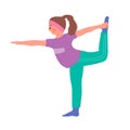 Active little girl exercising yoga