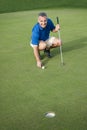 Active Male Golfer Putting