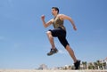 Active man running exercise workout outside Royalty Free Stock Photo