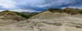 Active muddy volcanoes national reservation. View with erupting