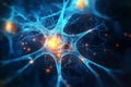 Active Nerve Cells Neuronal Network with Electrical Signals. Generative AI Royalty Free Stock Photo