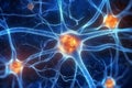 Active Nerve Cells Neuronal Network with Electrical Signals. Generative AI Royalty Free Stock Photo