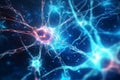 Active Nerve Cells Neuronal Network with Electrical Signals. Generative AI Royalty Free Stock Photo