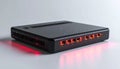 Active Network Switch with Glowing Red Ports Royalty Free Stock Photo