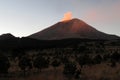 Active Popocatepetl volcano in Mexico