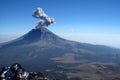 Active Popocatepetl volcano in Mexico