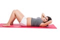 Active pregnant woman working out