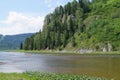 Active rest on the beautiful river in Siberia in summer