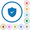 Active security icons with shadows and outlines Royalty Free Stock Photo