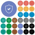 Active security outline round flat multi colored icons Royalty Free Stock Photo