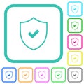 Active security outline vivid colored flat icons Royalty Free Stock Photo