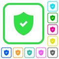 Active security vivid colored flat icons icons