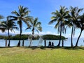 Active senior Australian couple looking at se view in Port Douglas at the tropical far north Queensland Australia Royalty Free Stock Photo