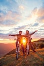 Active Senior Couple love taking bike rides together Royalty Free Stock Photo